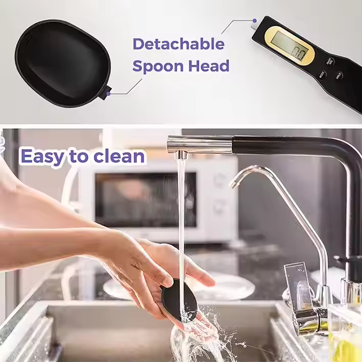 Digital Spoon Scale Electronic Measuring Spoon with 2 Replaceable Spoons with Food Coffee Weigh Scale High Precision for Home