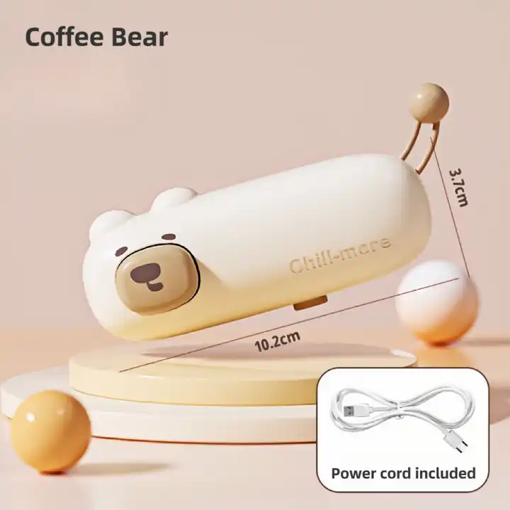 New Style Cute cartoon Portable Snack Mini Hot Pack USB Rechargeable Handhead Heat Vacuum Sealer