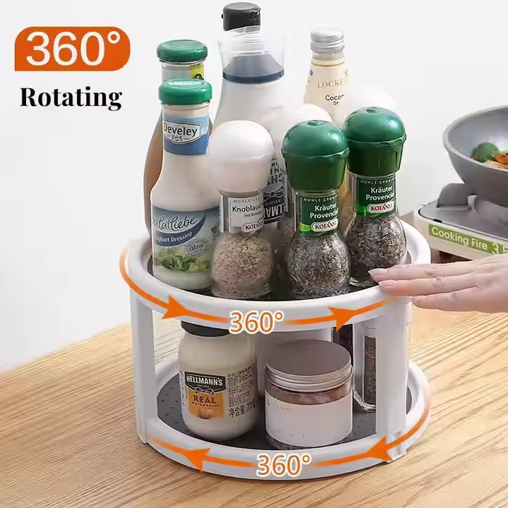 Multi-Layer Rotating Storage Box Beer Drink Sorting Spice Seasoning Organizer Kitchen Rotating Rack