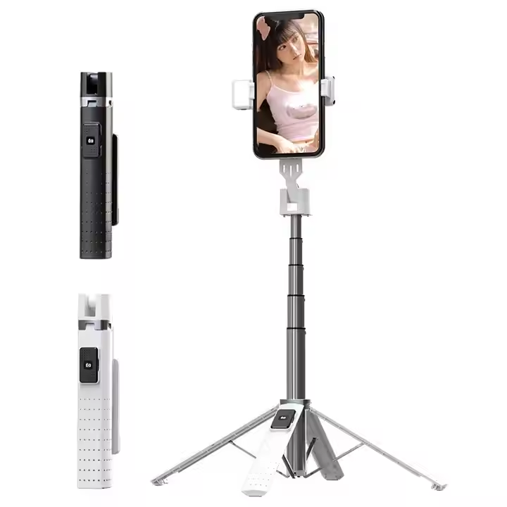 Phone Tripod Stand Remote Control 360 Rotation Flexible Selfie Stick 3 In 1 Portable With Ring Light