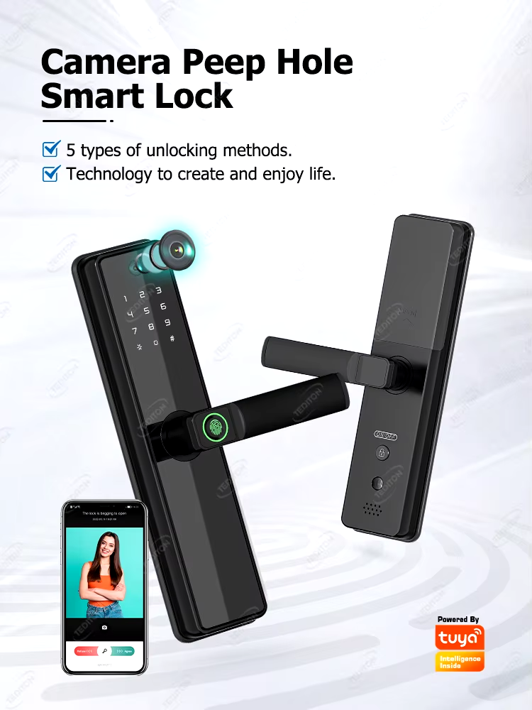 Wifi Smart Door Lock With Camera Doorbell (7)