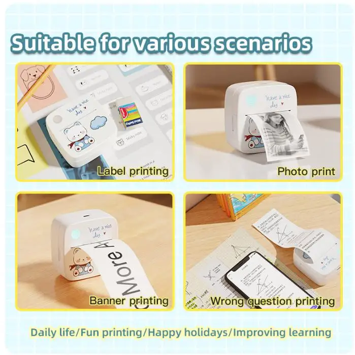 Portable Pocket Photo Printer Mini Mobile Printer from Compatible iOS & Android Devices Bluetooth Wireless Photo Printer without INK Technology